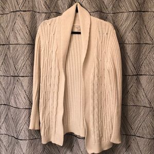 Talbots White cable Cardigan - Medium